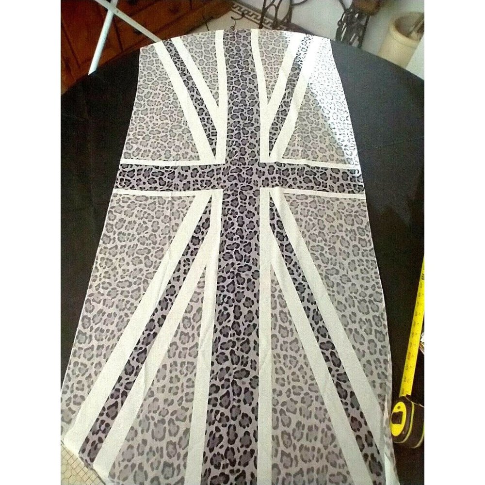 Vintage "Twiggy London" Animal print, white, black & Gray 72" long by 56" wide